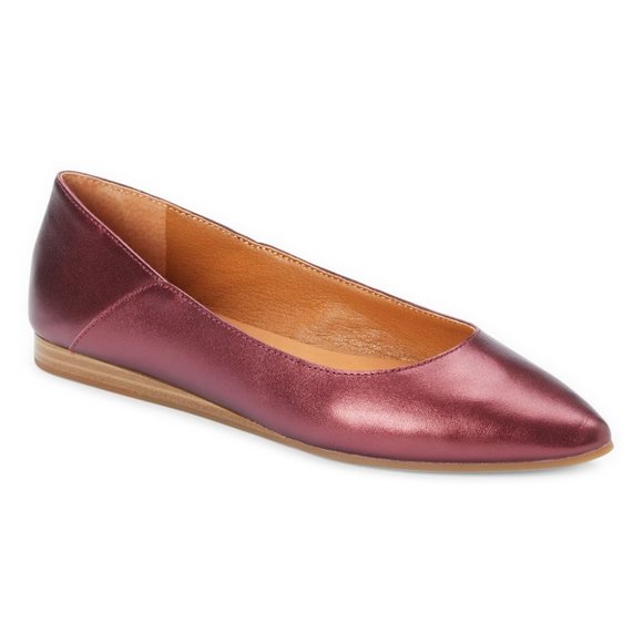 Lucky Brand Sugar Red Bethysa Leather Ballet Flat - Picture 1 of 5